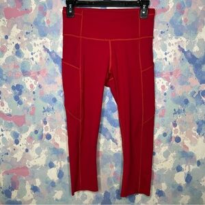 Lululemon Fast Free Crop II 19” Non Reflective Dark Red Women’s Size 6 D7